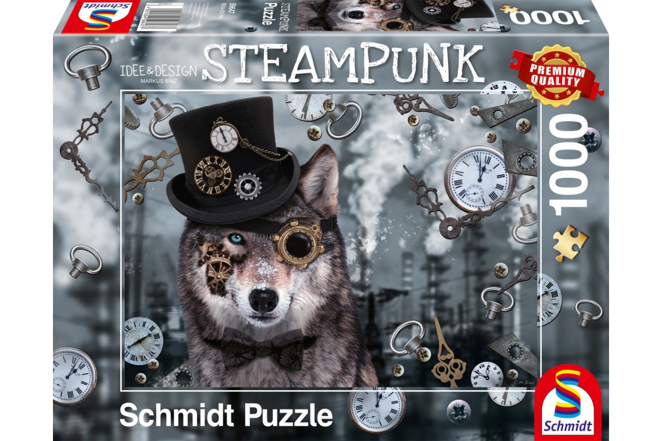 Puzzle Schmidt - Markus Binz: Steampunk Wolf, 1000 piese (59647)