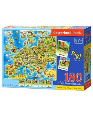 Puzzle Castorland - Puzzle educativ Castorland - Harta Europei, 180 piese (E-241)