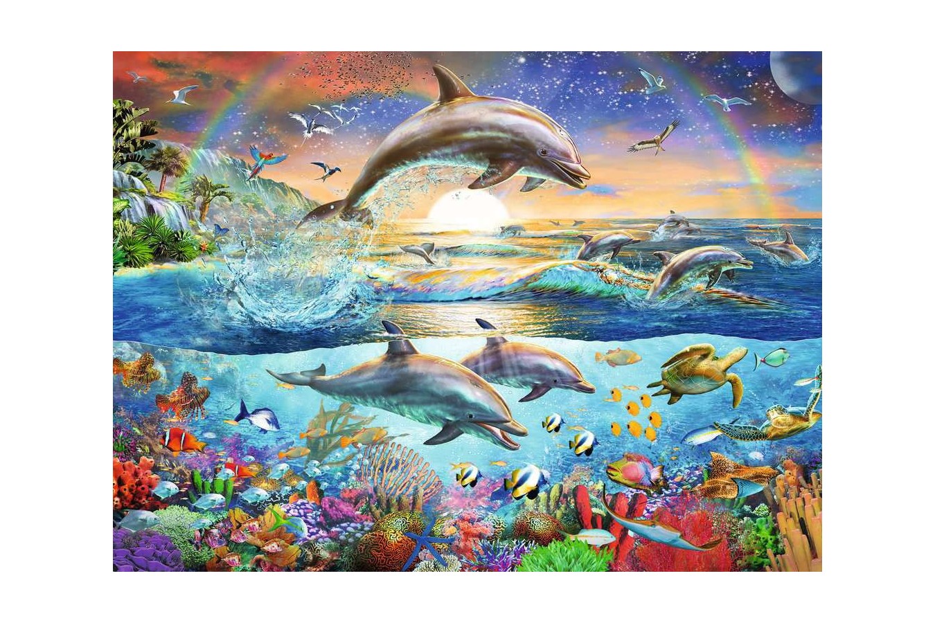 Puzzle Ravensburger - Dolphin Paradise, 300 piese XXL (12895)