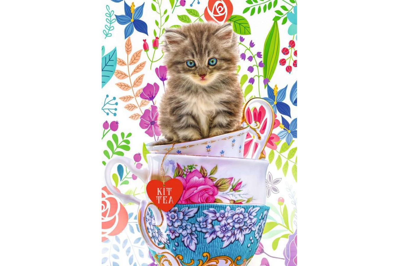 Puzzle Ravensburger - Kitten in a Cup, 500 piese (15037)