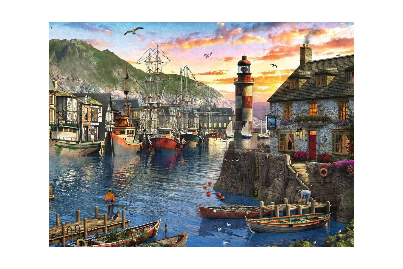 Puzzle Ravensburger - Sunrise at the Port, 500 piese (15045)