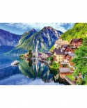 Puzzle TinyPuzzle - Hallstatt Lake and Village with Boat, 99 piese (1021)