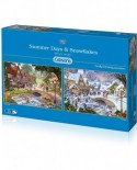 Puzzle Gibsons - Steve Crisp: Summer Days & Snowflakes, 2x500 piese (57578)