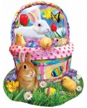 Puzzle contur SunsOut - Lori Schory: Bunny's Easter Basket, 1000 piese (Sunsout-97124)