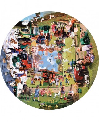 Puzzle rotund SunsOut - Kevin Walsh: Four Seasons on the Green, 1000 piese (Sunsout-13335)