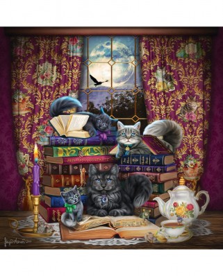 Puzzle SunsOut - Brigid Ashwood: Storytime Cats, 500 piese (Sunsout-20114)