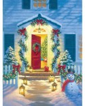 Puzzle SunsOut - Corbert Gauthier: Christmas Porch, 500 piese (Sunsout-55942)