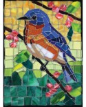 Puzzle SunsOut - Cynthie Fisher: Stained Glass Bluebird, 1000 piese (Sunsout-70716)