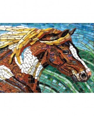 Puzzle SunsOut - Cynthie Fisher: Stained Glass Horse, 1000 piese (Sunsout-70701)