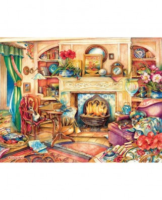 Puzzle SunsOut - Kim Jacobs: Fireside Embroidery, 1000 piese (Sunsout-23447)