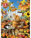 Puzzle SunsOut - Lori Schory: Harvest Kittens, 300 piese XXL (Sunsout-35143)