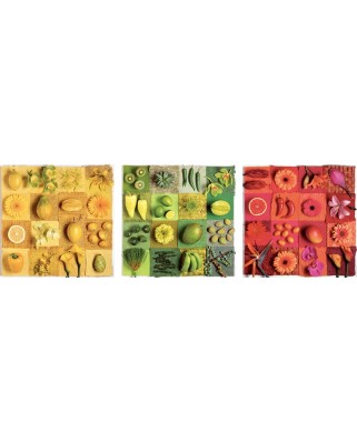 Puzzle Educa - Exotic Flowers, 3x500 piese, include lipici (18454)
