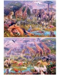 Puzzle Educa - Wild Animals, 2x100 piese (18606)
