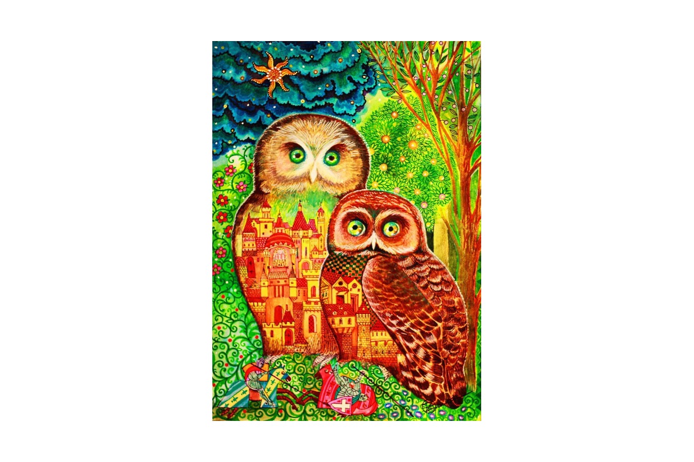 Puzzle 1000 piese - Owls (Bluebird-Puzzle-70414)