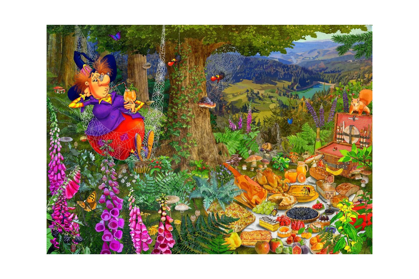 Puzzle 1500 piese - Francois Ruyer: The Witch Picnic (Bluebird-Puzzle-70418)