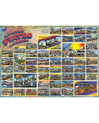 Puzzle Cobble Hill - Vintage American Postcards, 1000 piese (Cobble-Hill-80254)