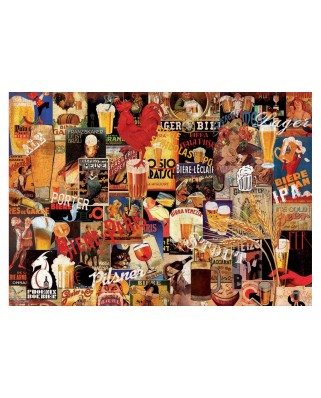 Puzzle Educa - Vintage Beer Collage, 1000 piese (17970)