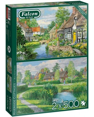 Puzzle Falcon - Riverside Cottages, 500 piese (Jumbo-11289)
