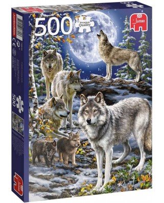Puzzle Jumbo - Wolf Pack in Winter, 500 piese (18845)