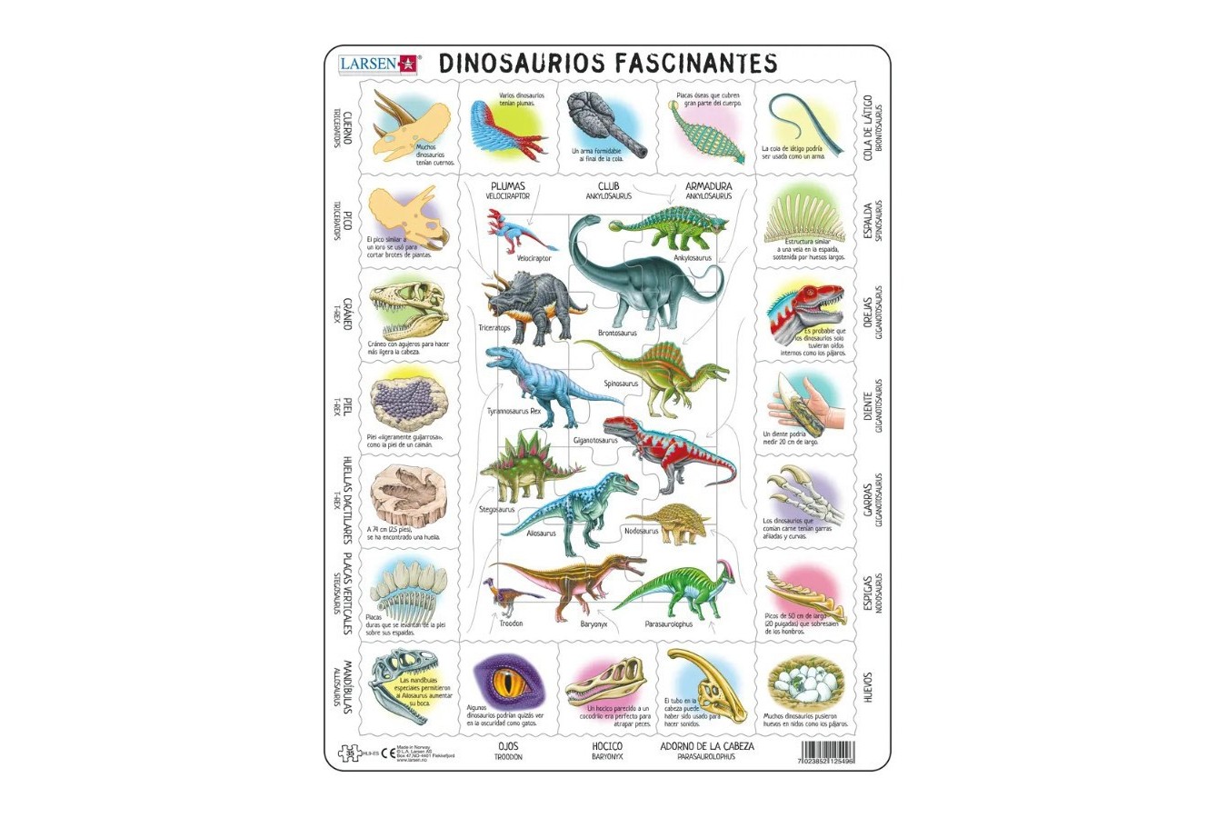 Puzzle Larsen - Dinosaurs (in Spanish), 35 piese (HL9-ES)