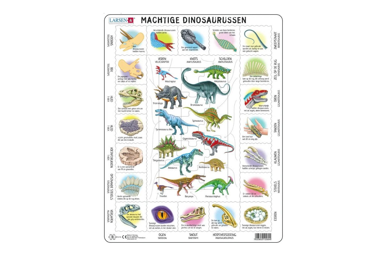 Puzzle Larsen - Dinosaurs (in Dutch), 35 piese (HL9-NL)