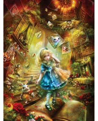 Puzzle Master Pieces - Book Box - Down the Rabbit Hole, 300 piese XXL (Master-Pieces-31443)