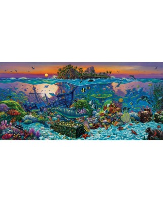 Puzzle panoramic SunsOut - Wil Cormier: Coral Reef Island, 1000 piese (Sunsout-20121)