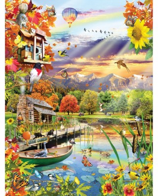 Puzzle SunsOut - Lori Schory: Autumn Lake, 500 piese (Sunsout-25038)