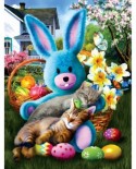 Puzzle din lemn SunsOut - Tom Wood: Easter Buddies, 500 piese (Sunsout-28844)