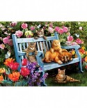 Puzzle din lemn SunsOut - Tom Wood: Hanging Out in the Garden, 300 piese (Sunsout-28871)