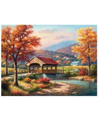 Puzzle SunsOut - Sung Kim: Fall at the Covered Bridge, 1000 piese (Sunsout-36608)