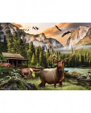 Puzzle SunsOut - Nigel Hemming: Elk Country, 1000 piese (Sunsout-49004)