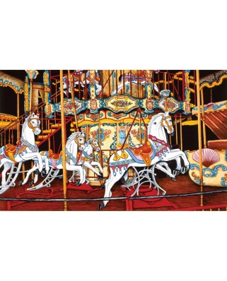 Puzzle SunsOut - Thelma Winter: Carousel at the Fair, 550 piese (Sunsout-62701)