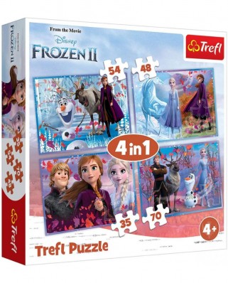 Puzzle Trefl - 4 Puzzles - La Reine des Neiges, 35/48/54/70 piese (34323)