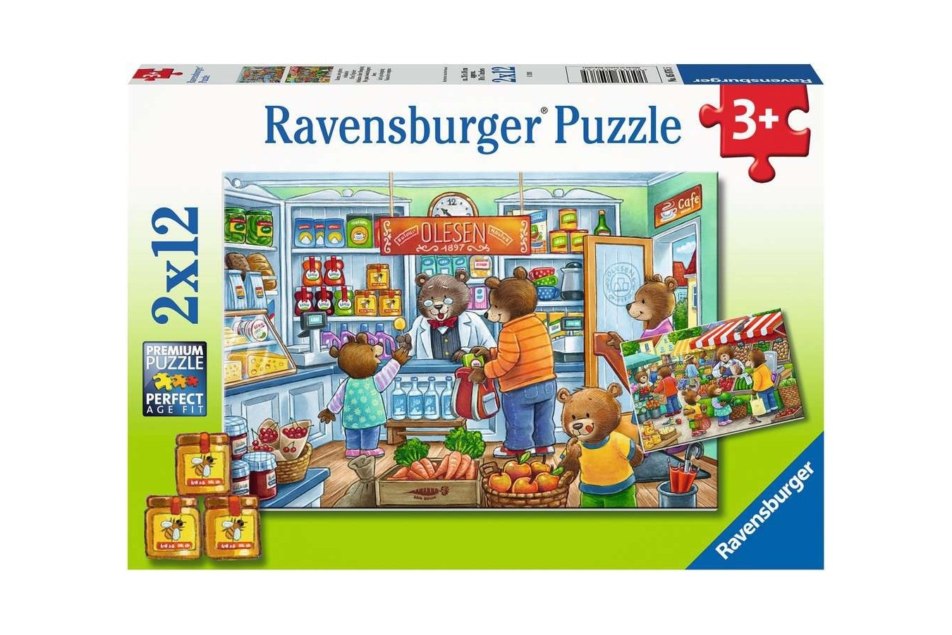 Puzzle Ravensburger - Magazin Alimentar, 2x12 piese (05076)