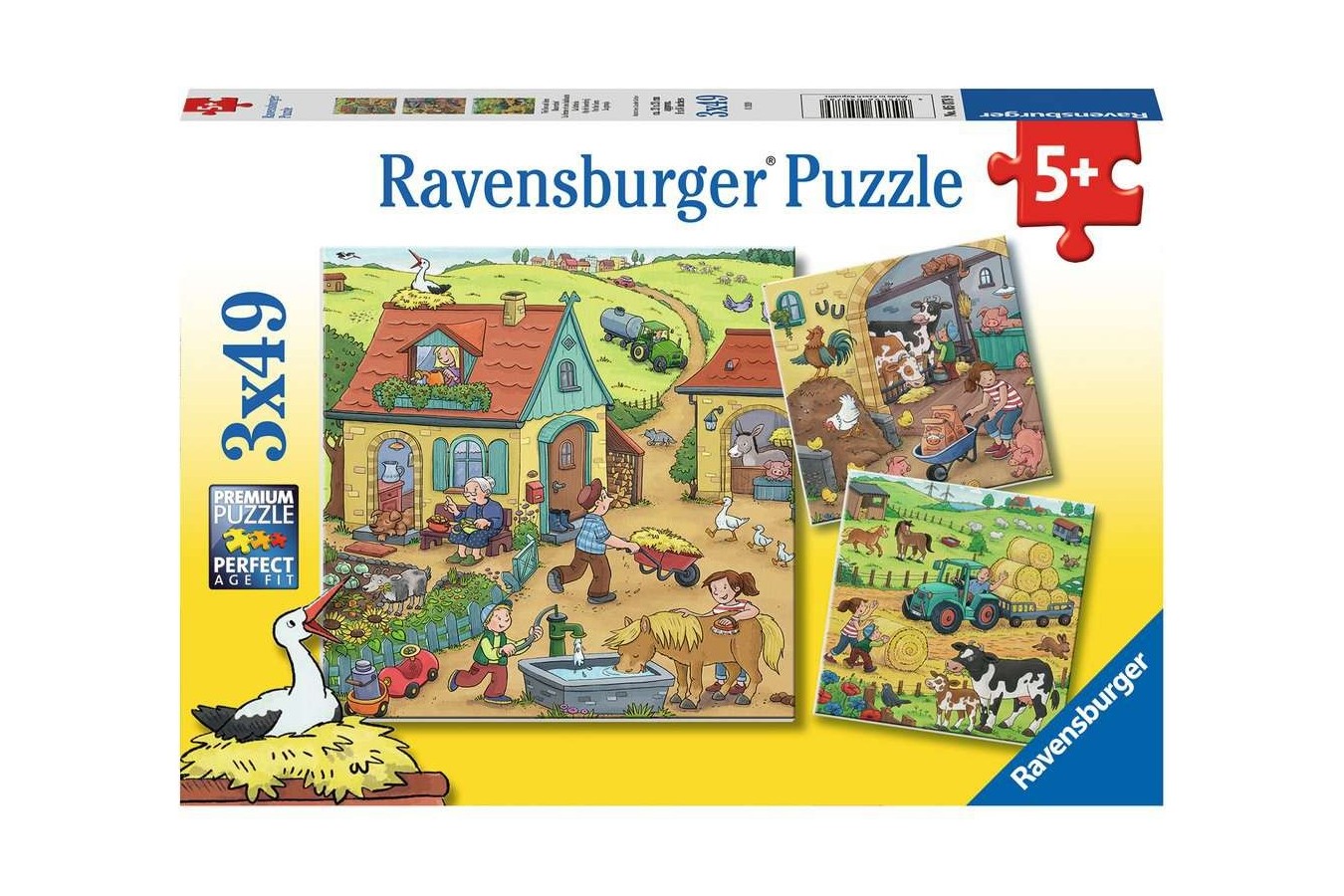 Puzzle Ravensburger - Munca La Ferma, 3x49 piese (05078)