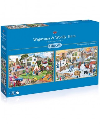 Puzzle Gibsons - Trevor Mitchell: Wigwams and Woolly Hats, 2x500 piese (57575)