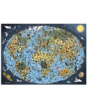 Puzzle Dino - Illustrated World Map, 1000 piese (53281)