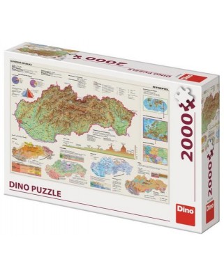 Puzzle Dino - Map of Slovakia, 2000 piese (56120)