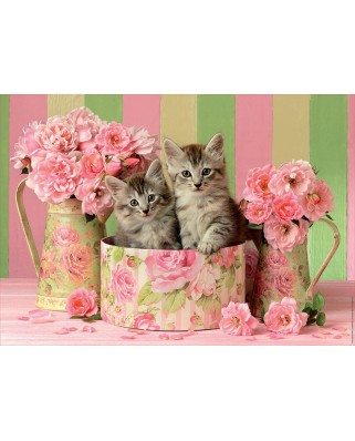Puzzle Educa - Kittens With Roses, 500 piese (17960)