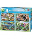 Puzzle King International - Animal World, 4x1000 piese (King-Puzzle-55930)