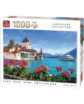 Puzzle King International - Lake Thun, Bern, Switzerland, 1000 piese (King-Puzzle-55941)