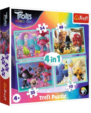 Puzzle Trefl - Trolls World Tour, 35/48/54/70 piese (34336)