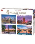 Puzzle King International - City at Night Collection, 4x1000 piese (King-Puzzle-55957)