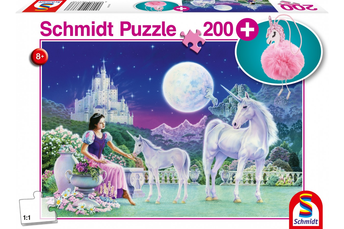 Puzzle Schmidt - Unicorn, 200 piese, include breloc (56373)
