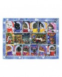 Puzzle Anatolian - Christmas Cat Stamps, 1000 piese (1103)