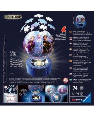 Puzzle 3D cu LED Ravensburger - Frozen II, 72 piese (11141)
