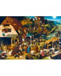 Puzzle 1000 piese - Pieter Bruegel: Netherlandish Proverbs, 1559 (Art-by-Bluebird-60028)