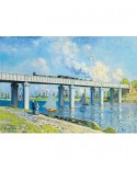 Puzzle 1000 piese - Claude Monet: Railway Bridge at Argenteuil, 1873 (Art-by-Bluebird-60038)