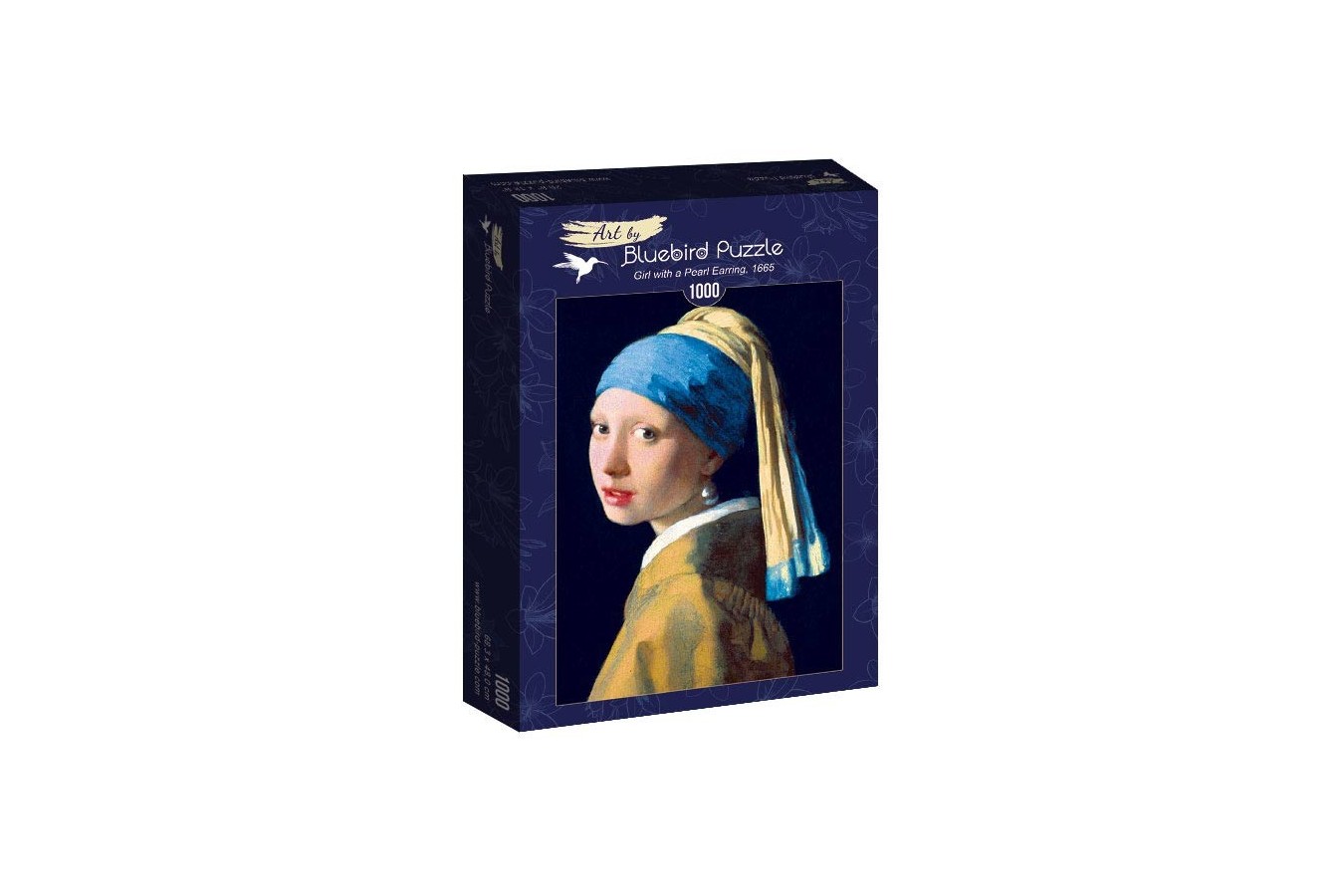 Puzzle 1000 piese - Johannes Vermeer: Girl with a Pearl Earring, 1665 (Art-by-Bluebird-60065)